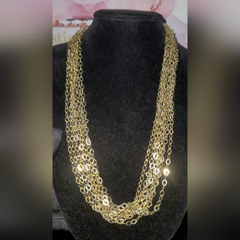 ITALY STERLING SILVER OVER GOLD9 STRAND CHAIN  22 GRAMS stamped K925ITALY NWOT